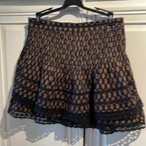 Free  People black and tan skirt with lace trim size 6